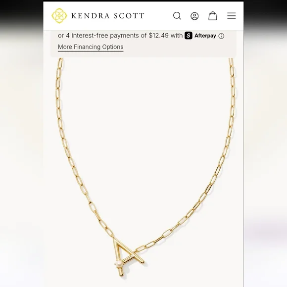 Kendra Scott Gold Initial A Necklace - Picture 4 of 4